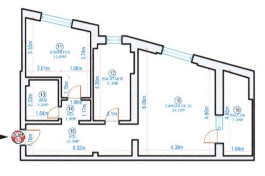 Apartament 2 camere in bloc nou , finalizat