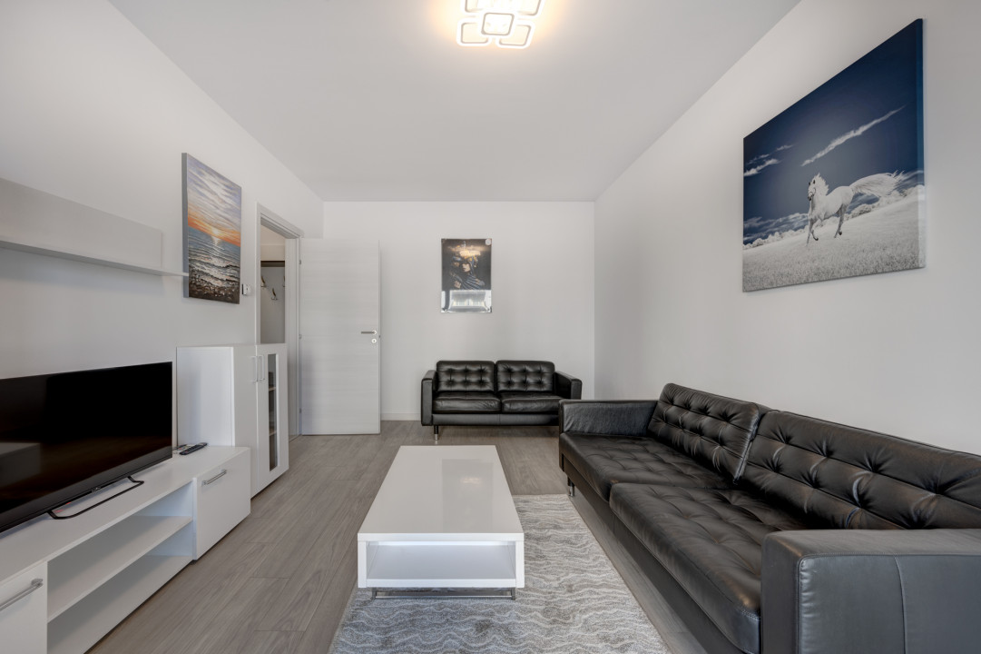 Apartament cu 2 camere - decomandat - mobilat complet - loc parcare - piscina