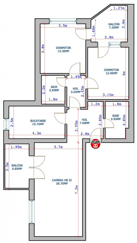 Near Center Residence Lujerului - Apartament cu 3 camere