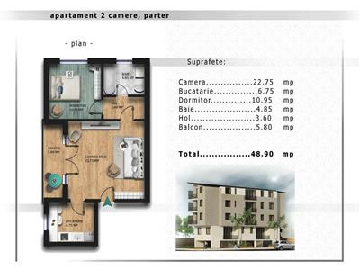New Block Gorjului apartament 2 camere parter