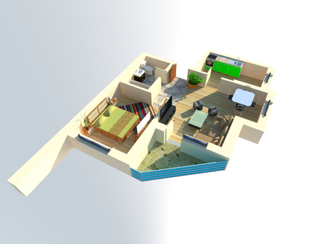 Near Center Residence Lujerului - Apartament cu 2 camere - parter