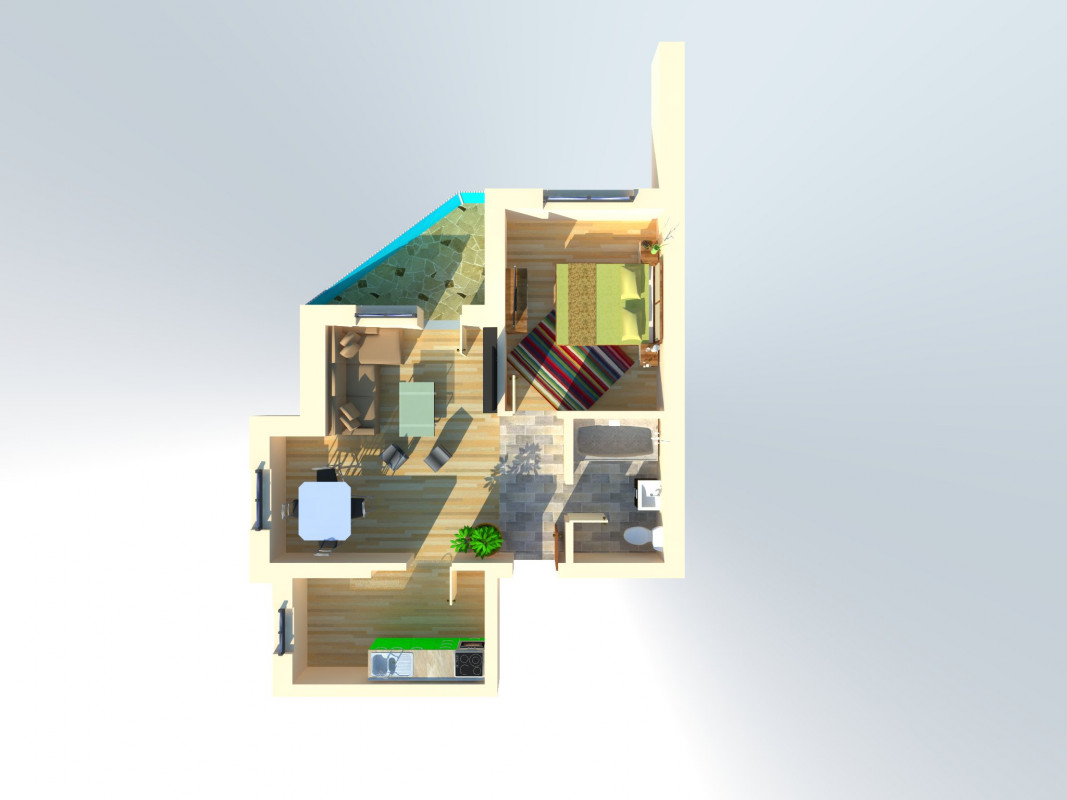 Near Center Residence Lujerului - Apartament cu 2 camere - parter