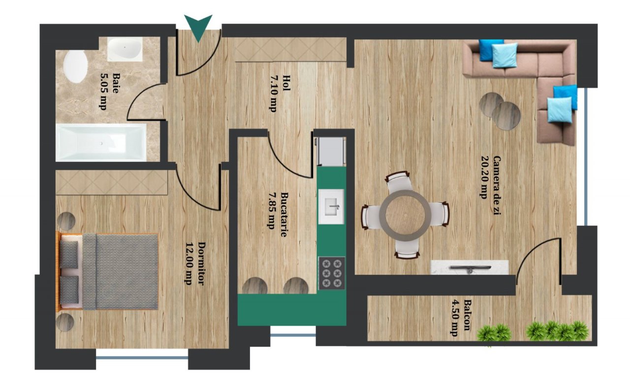 Apartament 2 camere - AFI Cotroceni - NearCenter Residence Plaza 2