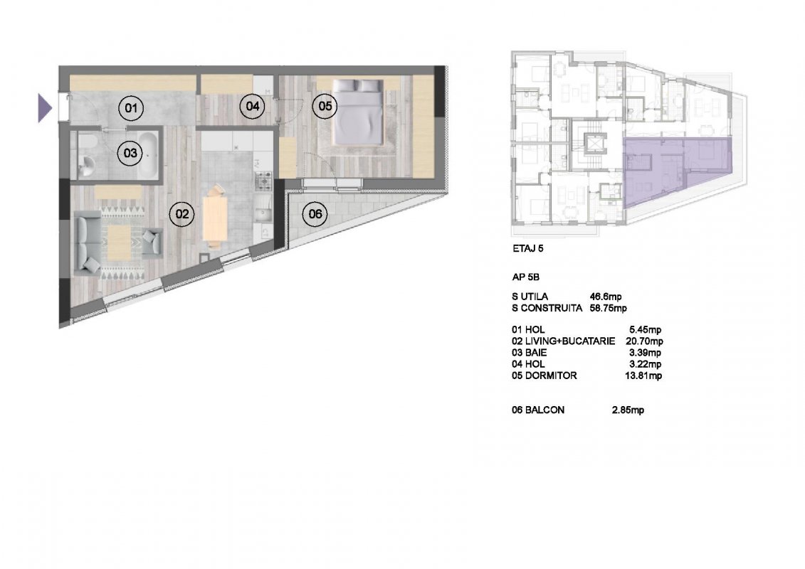 Apartament 2 camere decomandat NearCenter Residence Agricultori - Comision Zero