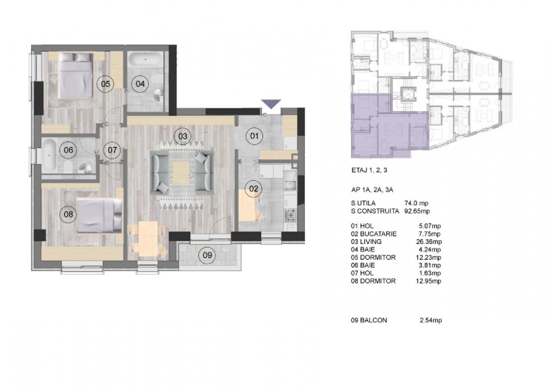 Apartament 3 camere NearCenter Residence Agricultori