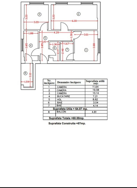 Apartament 3 camere parter bloc nou Parc Bazilescu